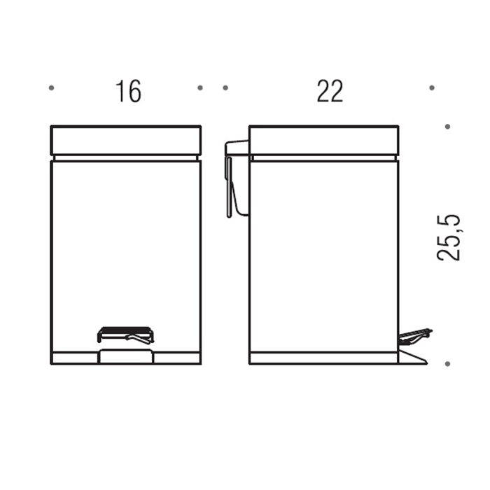 Аксессуары для ванной Black&White Ведро с крышкой и педалью, 3л.,сталь, цвет чёрный матовый 