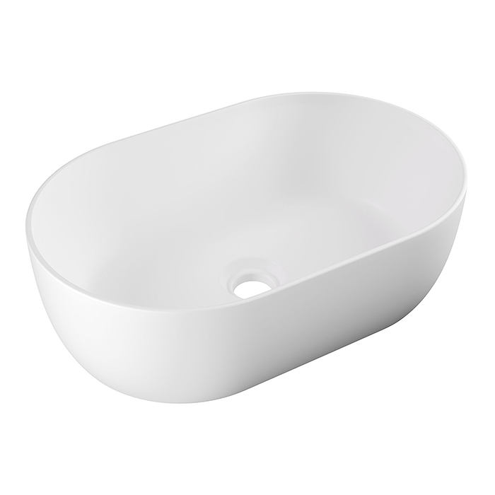 Раковины Раковина 55x35хВ17, накладная, без отверстия под смеситель, белый матовый 