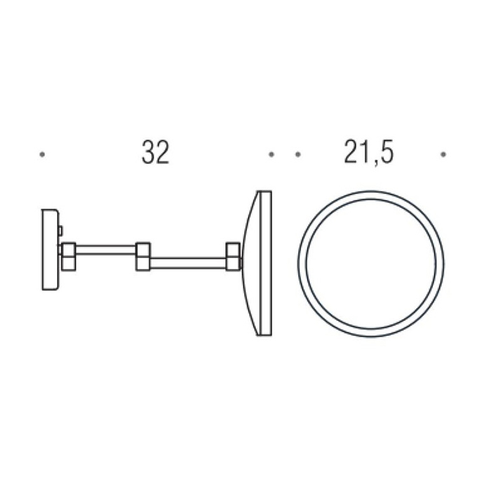 Аксессуары для ванной Косметическое зеркало с подсветкой, цвет черный 