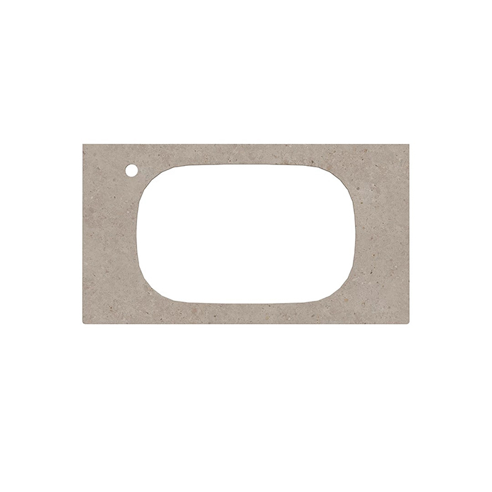 Столешница из керамогранита для раковин, встраиваемых сверху Риккарди 90 см, бежевый матовый