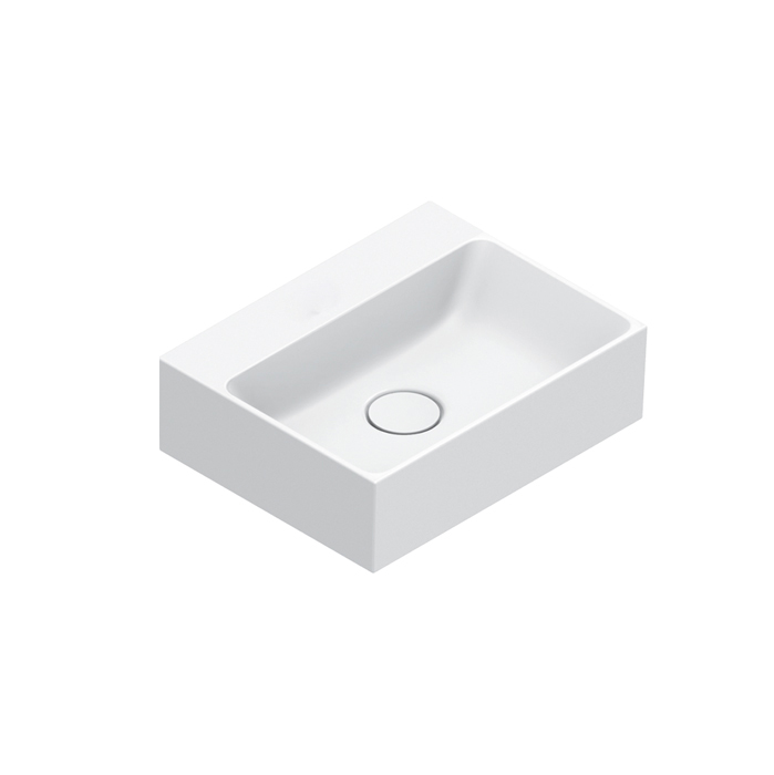 Раковина 45x35, без отверстий под смеситель, покрытие Cataglaze+, цвет белый глянцевый