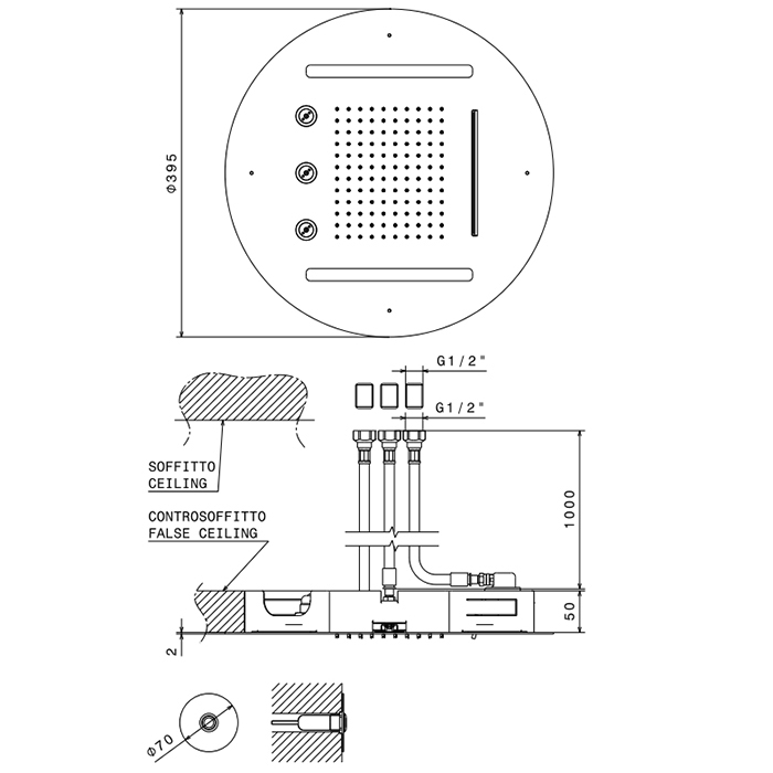 Душевая программа Head Showers Верхний душ d40 см 