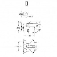 Смесители Настенный смеситель для ванны 33850001 Lineare (хром) 