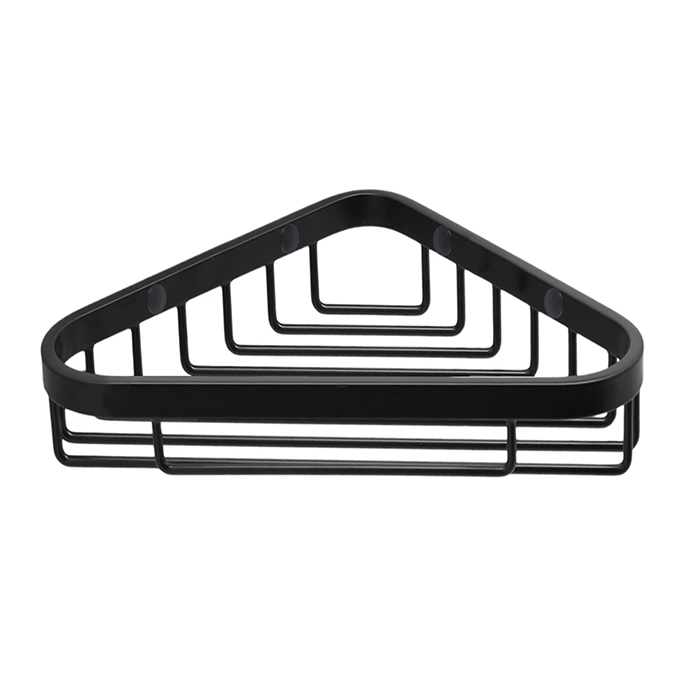 Угловая металлическая полочка, цвет чёрный матовый