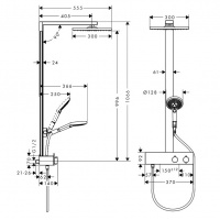 Душевая программа Showerpipe 300 1jet с ShowerTablet 350, хром 