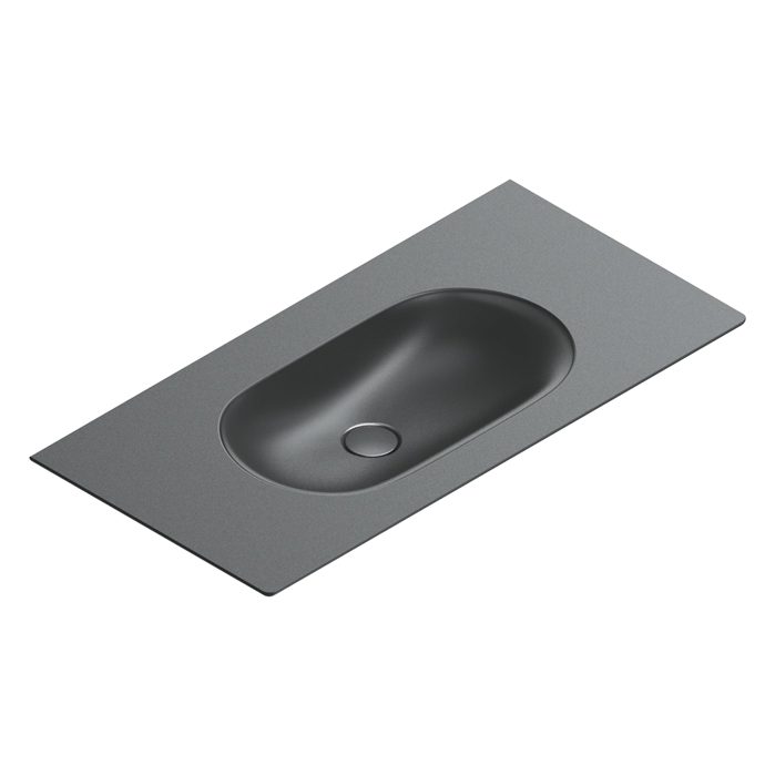 Раковины Раковина консоль 100x50, без отверстий под смеситель, покрытие Cataglaze+, цвет черный матовый 