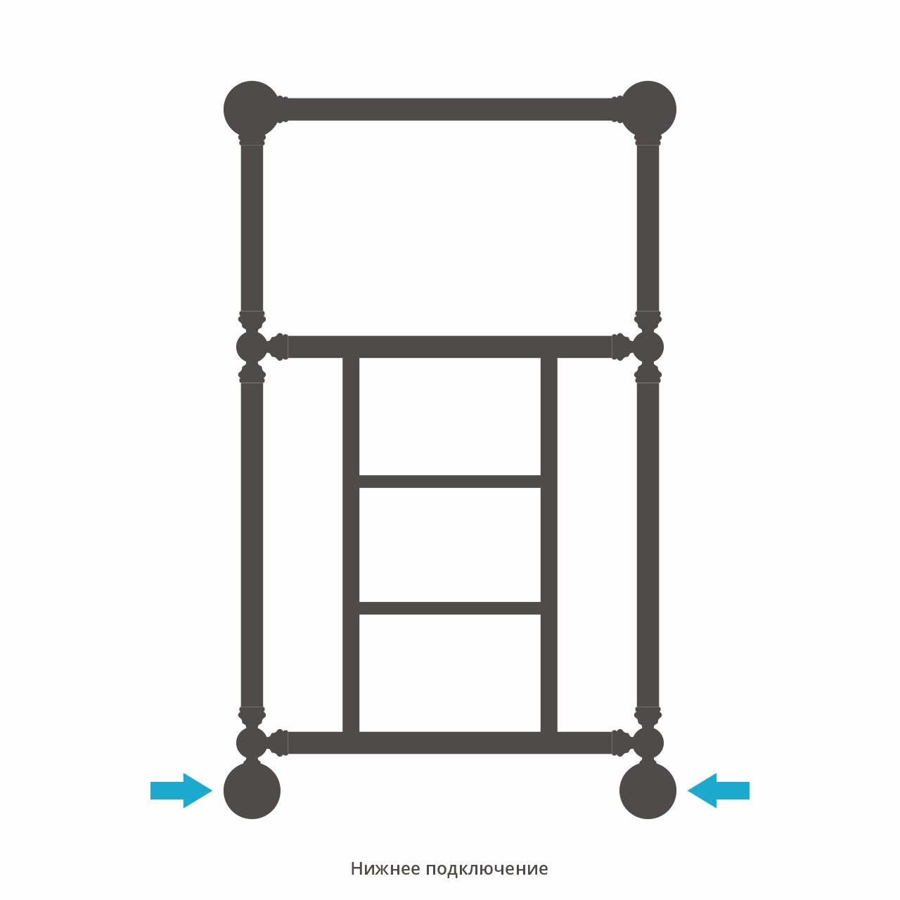 Полотенцесушители 1452 Полотенцесушитель 860х500 (Матовое золото) 