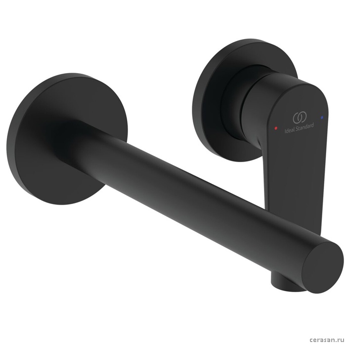 Настенный смеситель для раковины излив: 180 мм, без донного клапана, для монтажа с A1313NU цвет чёрный матовый