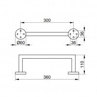 Аксессуары для ванной Держатель для полотенца 300 мм (хром) 