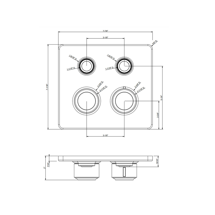 Смесители Смеситель для душа настенный встраиваемый, термостатический, с 2 запорными кнопками, цвет Black XL 