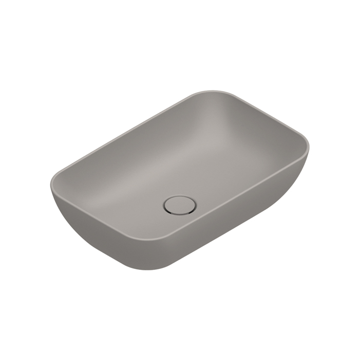 Раковины Раковина 60x38 h15 накладная, без отверстий под смеситель, покрытие Cataglaze+, цвет Tortora Satinato 