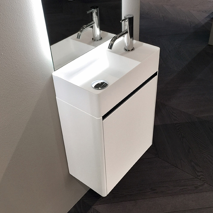 Мебель для ванной Комплект подвесной мебели 45х25хh50см, с раковиной, с 1 дверцей DX, цвет: белый goffrato 