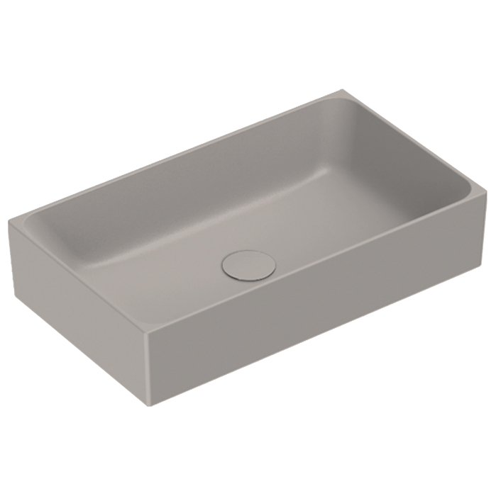 Раковины Раковина 60x35 накладная, без отверстий под смеситель, покрытие Cataglaze+, цвет Tortora Satinato 