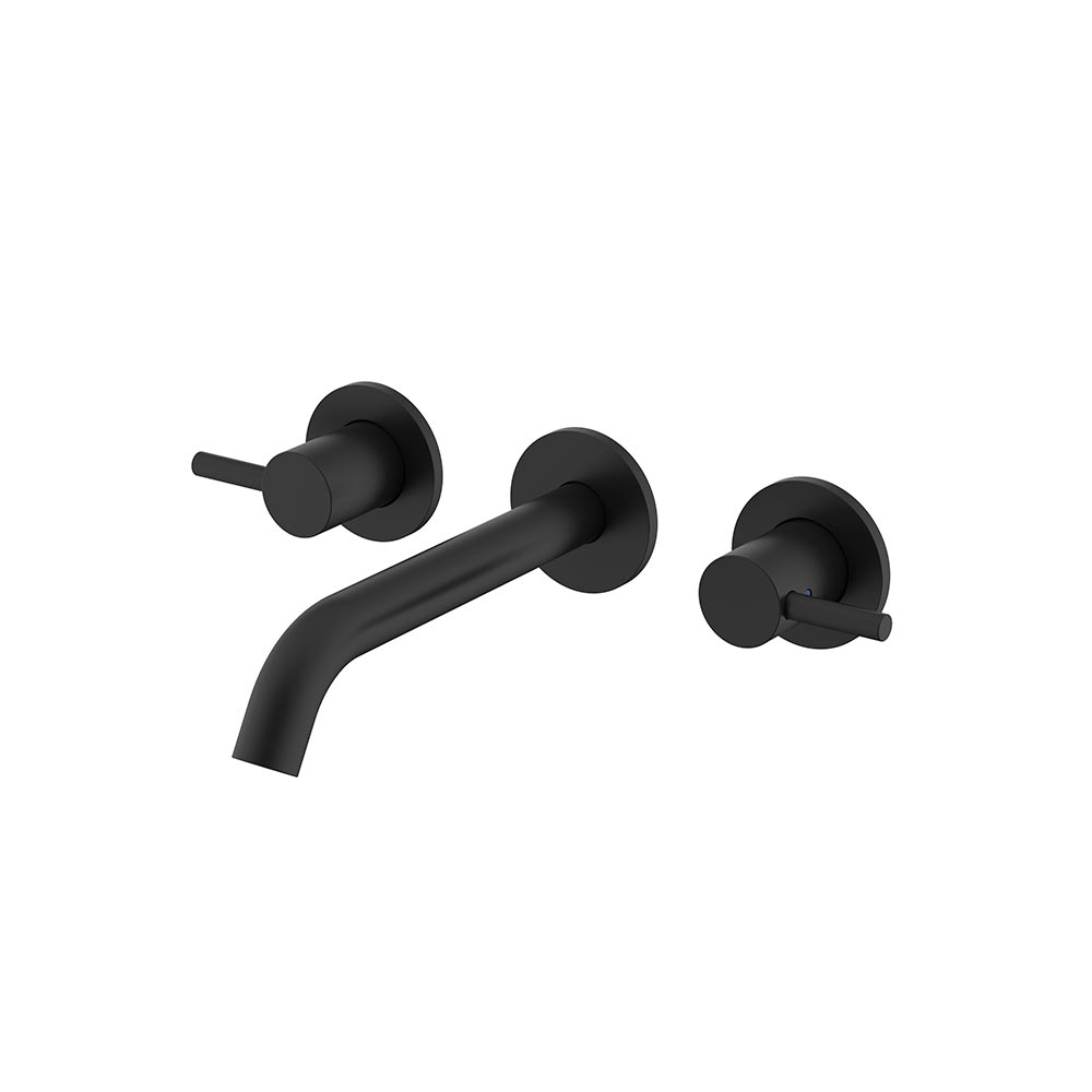 Смеситель из стены для раковины с донным клапаном MATTE BLACK