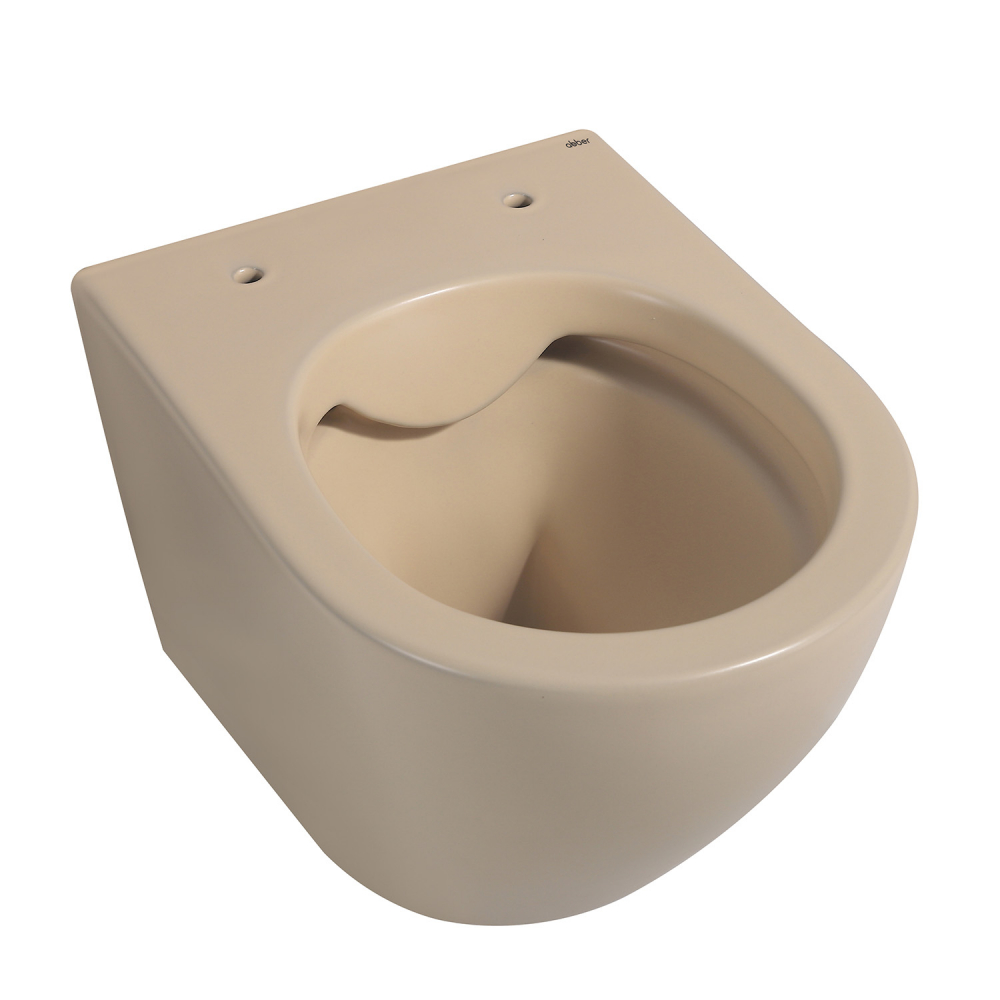 Унитазы Унитаз подвесной бежевый матовый, безободковый 