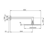 Душевая программа Верхний душ 250*250 мм (чёрный матовый) 