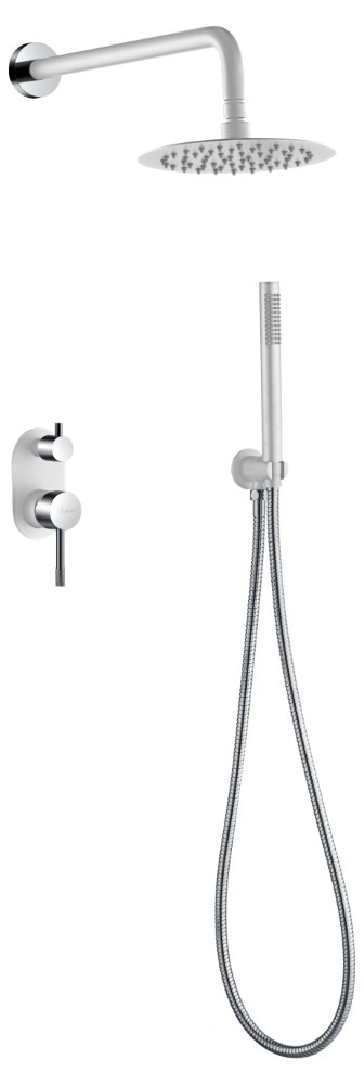 Смесители Смеситель встроенный + верхний+ ручной душ Белый Хром 