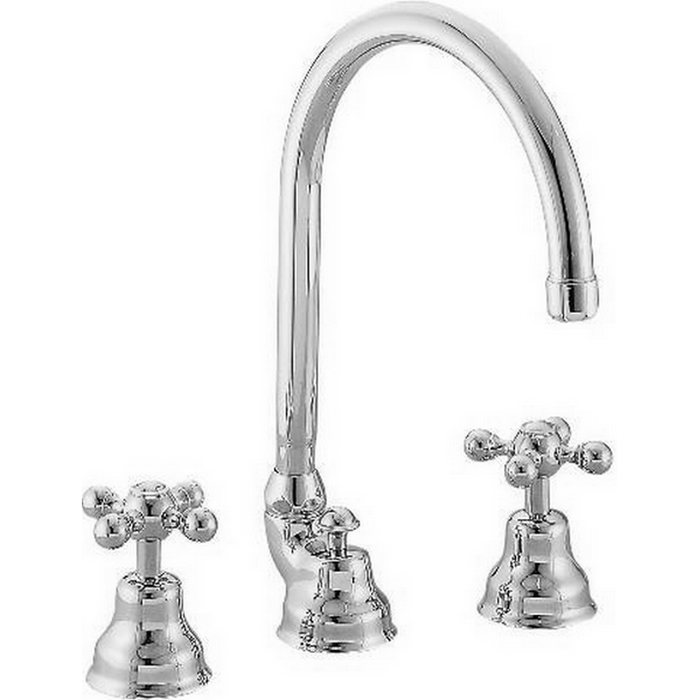 Смесители Смеситель для раковины на 3 отверстия, с донным клапаном, цвет хром 