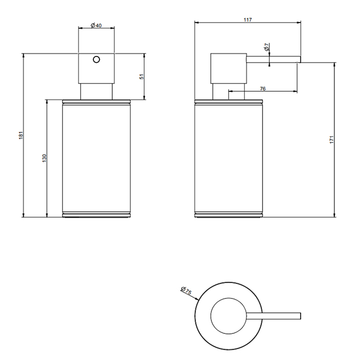 Аксессуары для ванной Дозатор для жидкого мыла настольный, цвет черный/черный шлифованный металл 