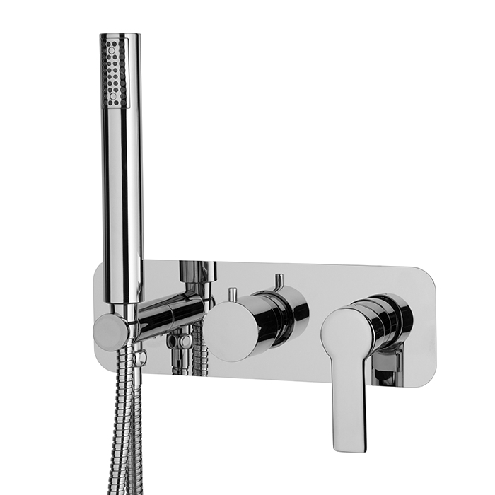 Смесители Смеситель для душа, встраиваемый, на 2 источника с ручным душем, цвет хром 