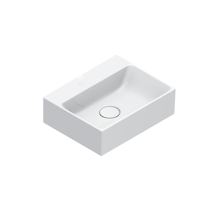 Раковины Раковина 40x32, без отверстий под смеситель, покрытие Cataglaze+, цвет белый глянцевый 