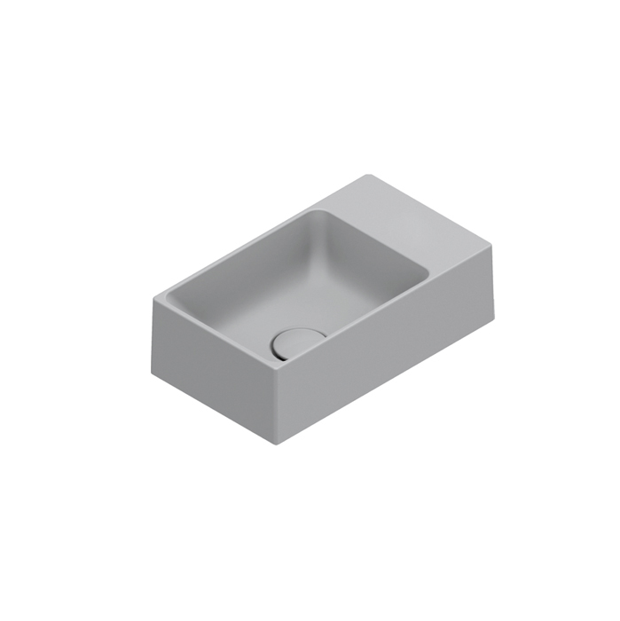 Раковины Раковина 40x23, без отверстий под смеситель, покрытие Cataglaze+, цвет Cemento Satinato 