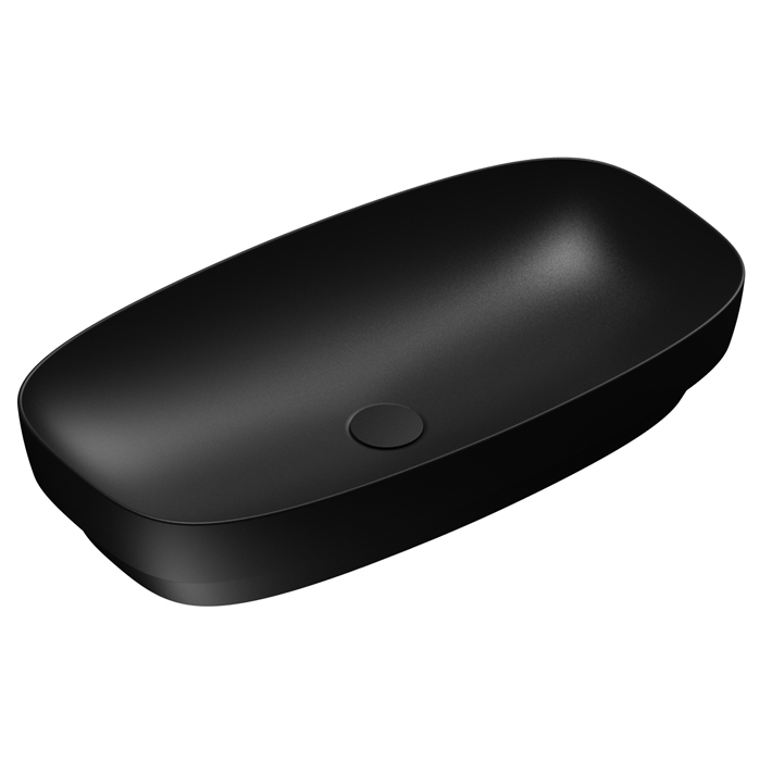 Раковины Раковина 75x40 встраиваемая, без отверстия под смеситель, покрытие Cataglaze+, цвет черный матовый 