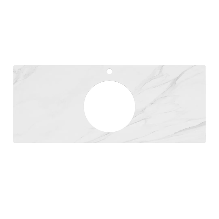 Мебель для ванной Столешница из керамогранита для накладных раковин Монте Тиберио 120 см, белый натуральный 