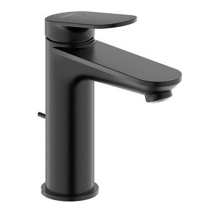 Смесители L Однорычажный смеситель для умывальника  с донным клапаном, черный матовый 