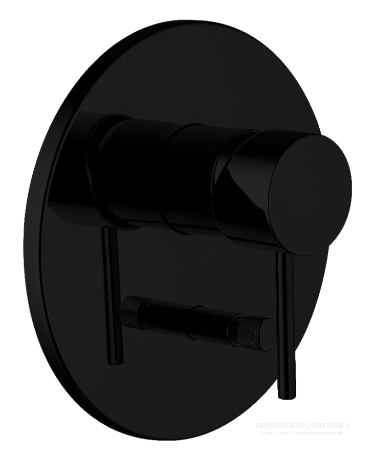 Смеситель для душа Spillo Up с переключателем на 2 источника, наружная часть, цвет чёрный матовый