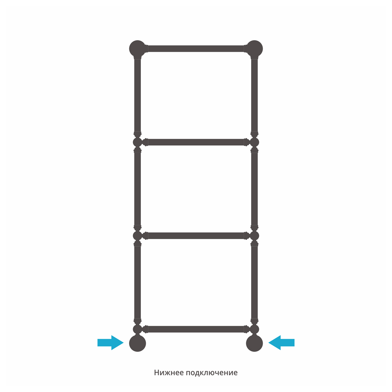 Полотенцесушители 1304 Полотенцесушитель 1260х500 (Состаренная бронза) 