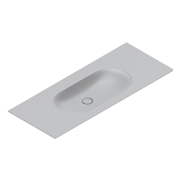 Раковины Раковина консоль 125x50, без отверстий под смеситель, покрытие Cataglaze+, цвет Cemento Satinato 