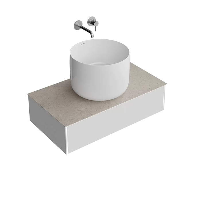 Тумба подвесная 90, 1 ящик, утренний серый матовый