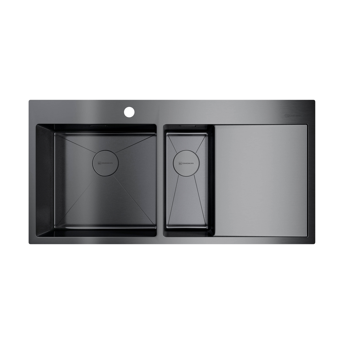 Кухонные мойки Кухонная мойка 1000x510x200 Akisame 100-2-L-GM нержавеющая сталь/вороненая сталь 