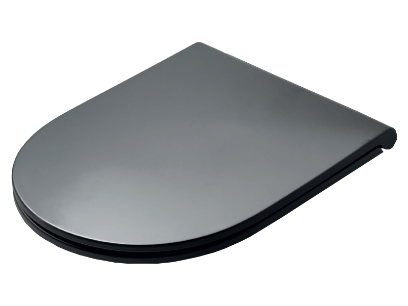 Сиденье с микролифтом из терморезины цвет черный матовый петли цвет хром