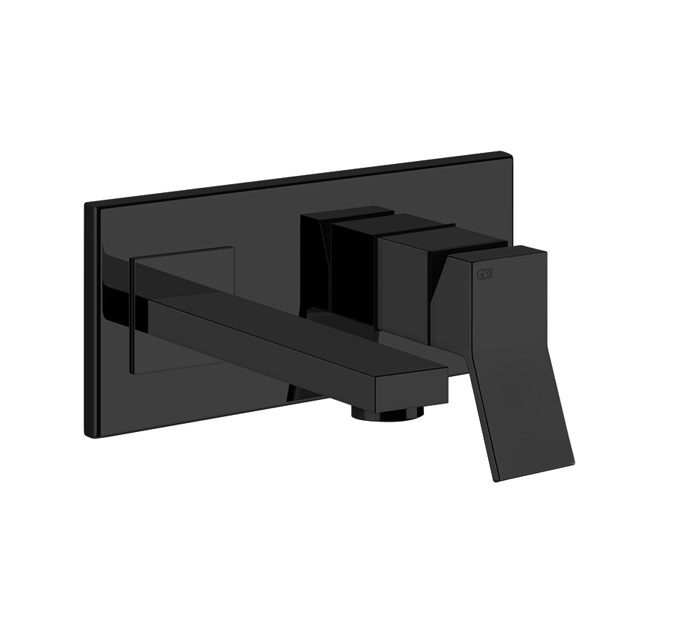 Смесители Настенный смеситель для раковины внешняя часть черный матовый 