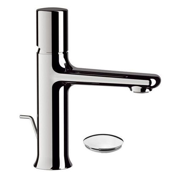 Однорычажный смеситель для раковины (излив 12 см), с донным клапаном, цвет хром