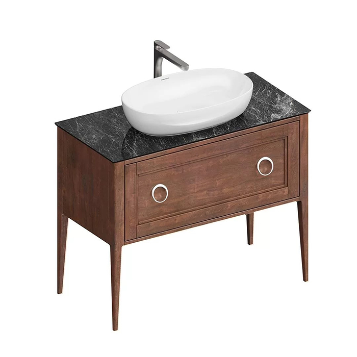 Мебель для ванной Тумба Classic NEO напольная 1+1 ящик 100, орех матовый 