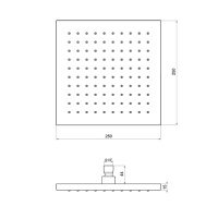 Душевая программа Верхний душ 250*250 мм, хром 