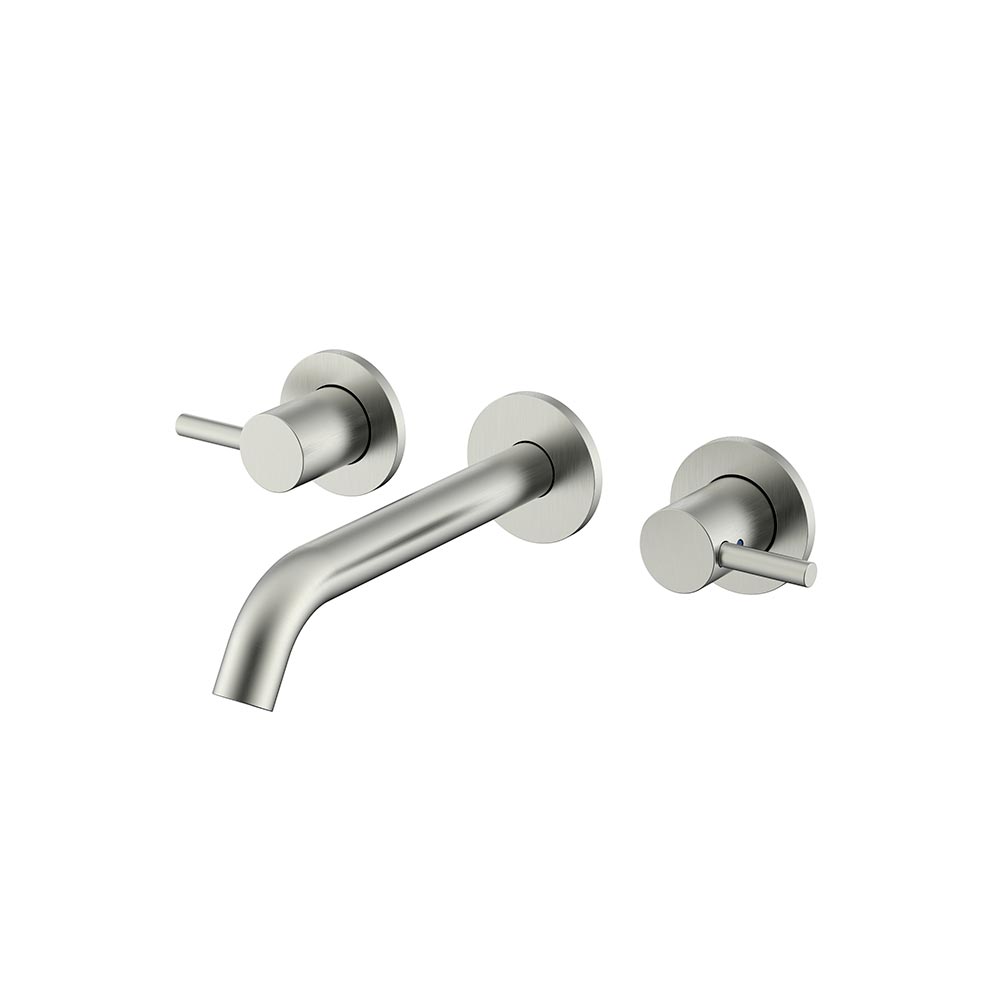 Смеситель из стены для раковины с донным клапаном BRUSH NICKEL