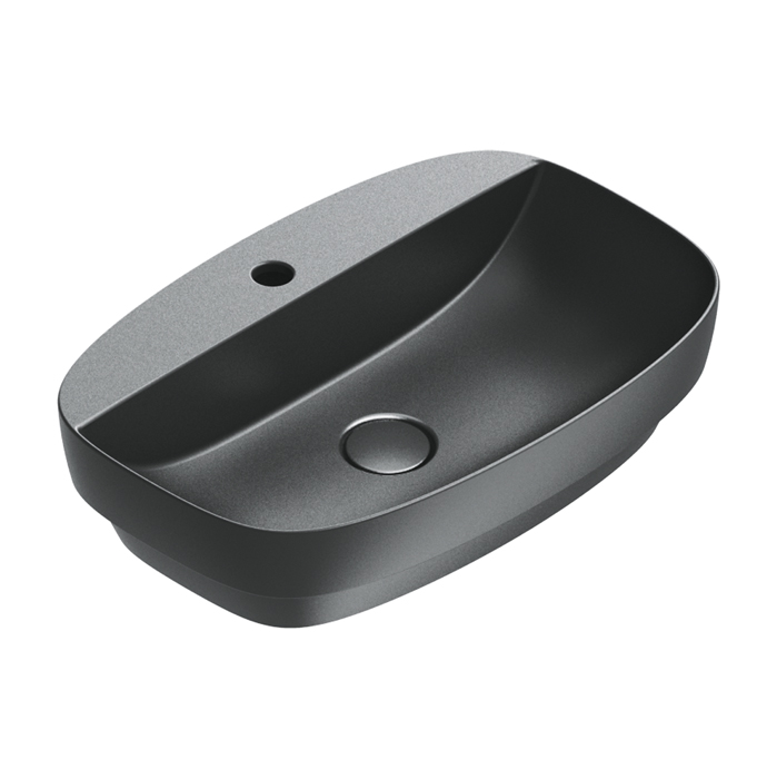 Раковины Раковина 60x40 встраиваемая, с 1 отверстия под смеситель, покрытие Cataglaze+ , цвет черный матовый 