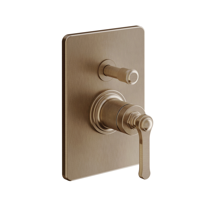 Смесители Смеситель встраиваемый, однорычажный, с переключателем на 2 положения, внешняя часть, цвет Copper Brushed PVD 