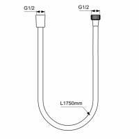 Комплектующие IDEALFLEX Шланг для душа 175 см, матовый черный 