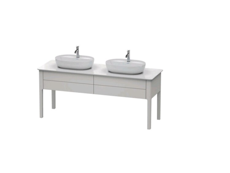 Мебель для ванной Duravit Luv База напольная для двух раковин 743x1788x570, 2 выдв.ящика, цвет скандинавско белый шелковисто-матовый 