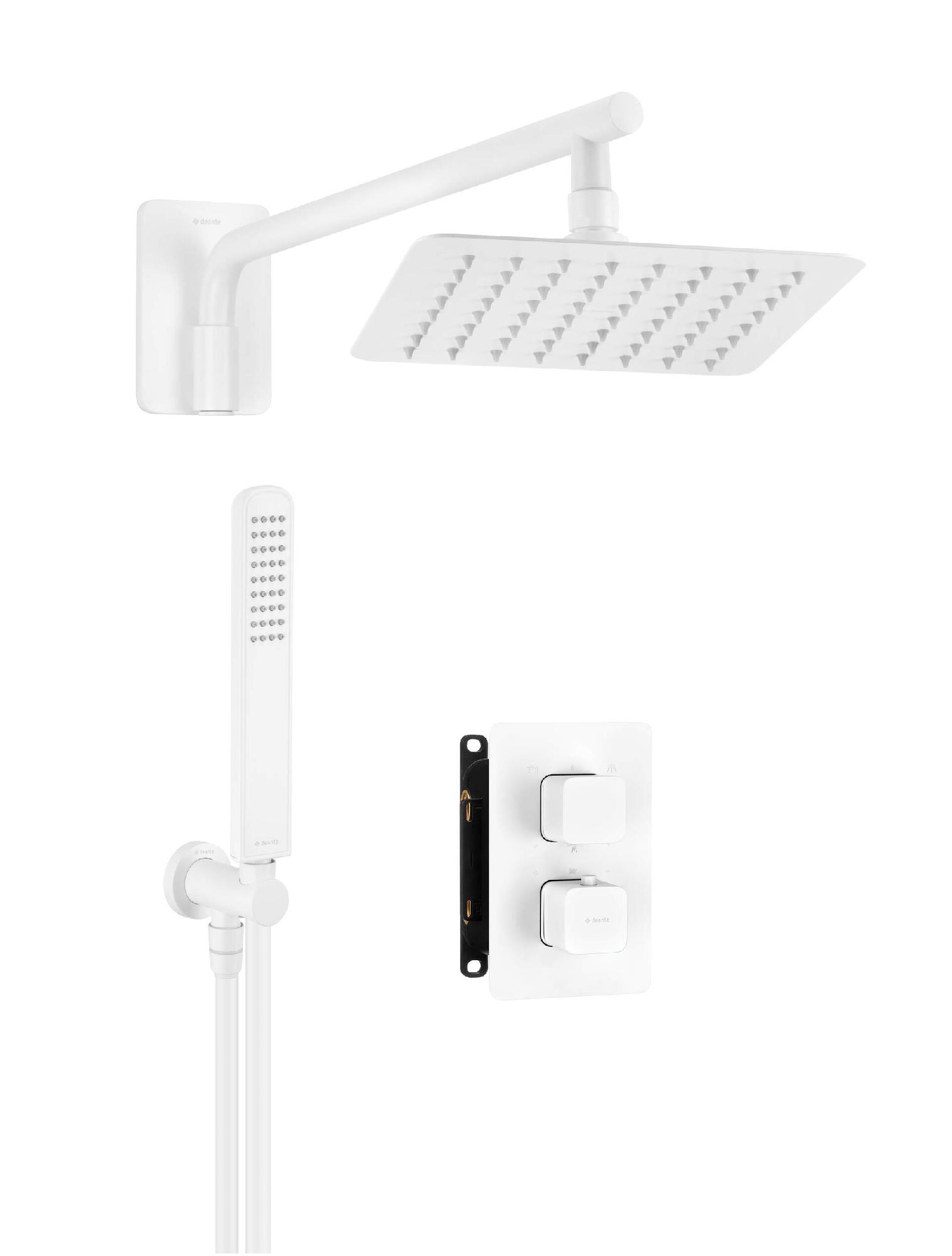 Душевая программа Набор для душа скрытого монтажа, с термостатическим (белый) 