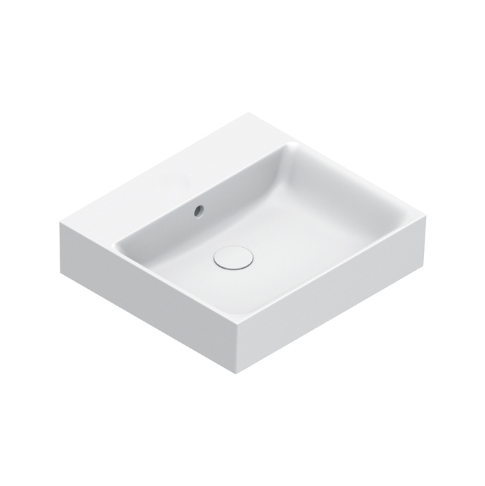 Раковины Раковина 50x47, без отверстий под смеситель, покрытие Cataglaze+, цвет белый матовый 