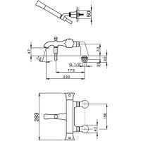 Смесители Термостат на борт ванны (хром) 
