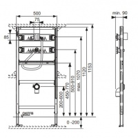 Системы инсталляции TECEbase модуль для установки писсуара без креплений (комплектовать только механическими панелями смыва!) 