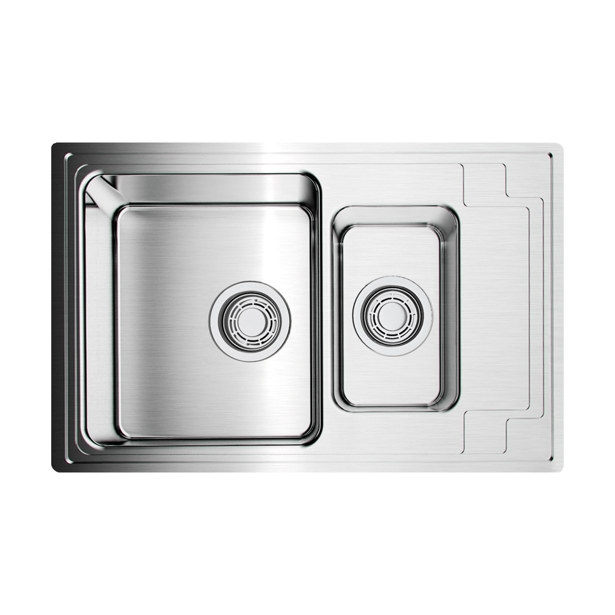 Кухонные мойки Кухонная мойка 780x480x195 Mizu 78-2-IN нержавеющая сталь/нержавеющая сталь 
