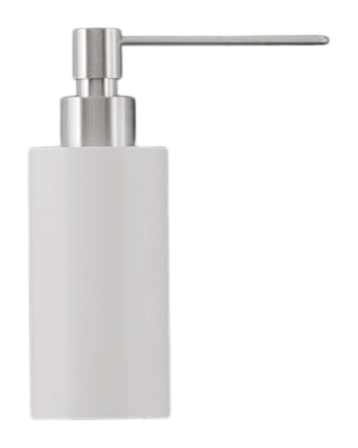 Дозатор для жидкого мыла Stem, настенный, h-165 мм, колба из материала Delrin, сталь, цвет белый/сатинированное светлое золото